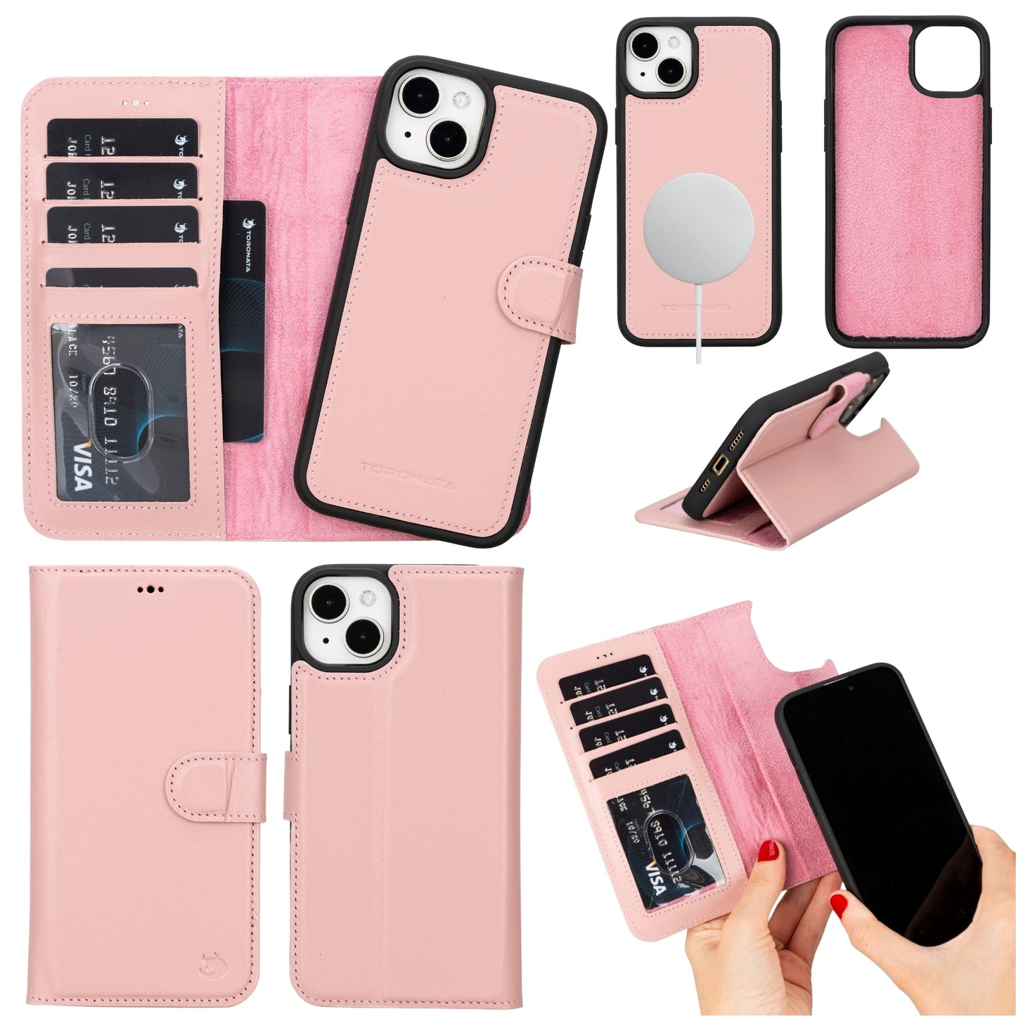 Casper Leather iPhone 15 Plus Wallet Case | Detachable MagSafe Compatible RFID Protection